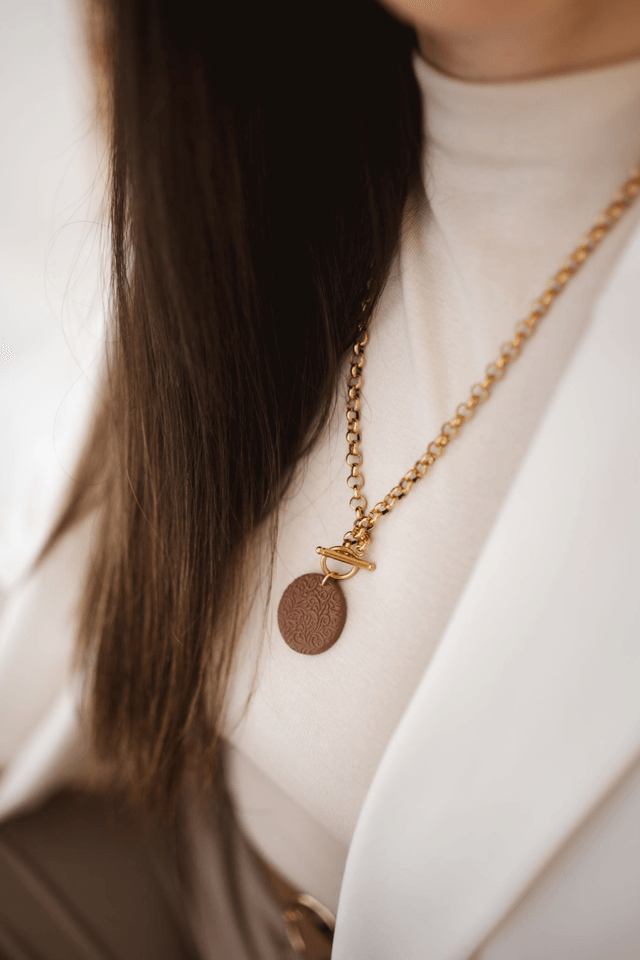 Necklace with Polymer Clay ~ Medal