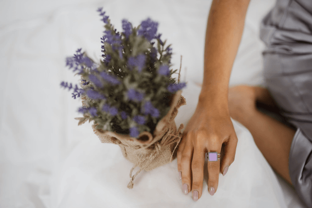 Ring with Polymer Clay ~ Iris