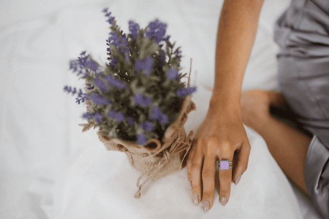 Ring with Polymer Clay ~ Iris